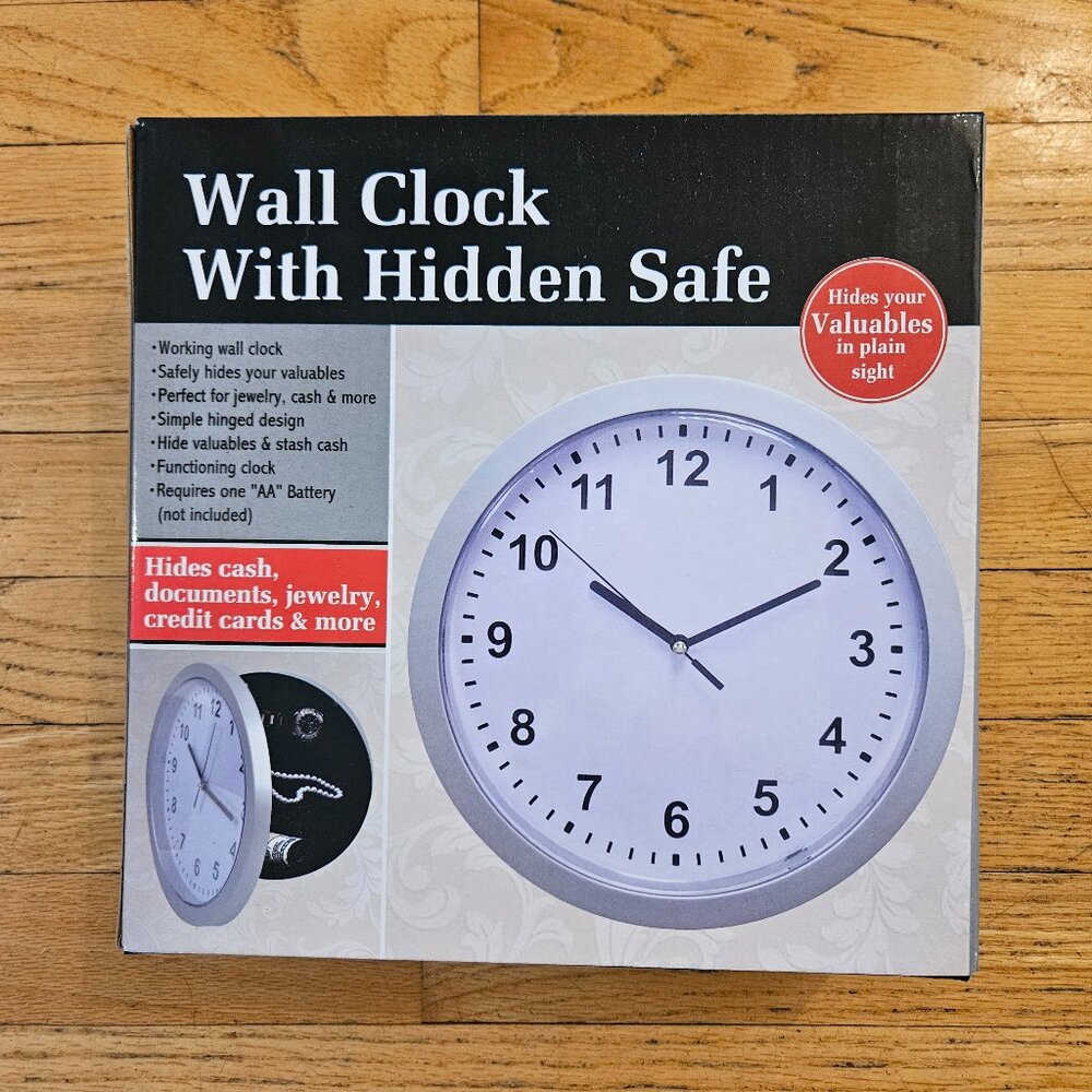 Wall Clock Money Safe Box Hidden Secret Jewelry Security Cash Compartment Stash